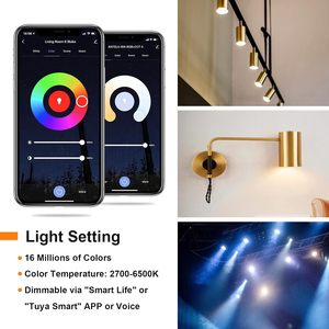 Ampoule LED intelligente Antela B10 Gu10 5W 4 Wifi RGB CCT, contrôle par application, montage au plafond, corps en aluminium - Product Image 1
