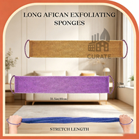 Éponge de bain exfoliante africaine personnalisée avec logo, longue éponge de douche en nylon maillé pour le dos, serviette exfoliante pour la peau