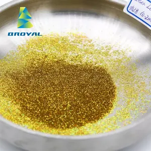 Hoch temperatur beständiger holo graphischer PET-Laser Cyan Gold Spiegel nägel Präge wärme Glitter pulver für Kosmetika