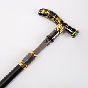 Tongkat Jalan Bentuk T Tanpa Tajam Gaya Retro Inggris, Senjata Pertahanan Diri Pria dengan Ukiran Bentuk Panda - Product Image 2