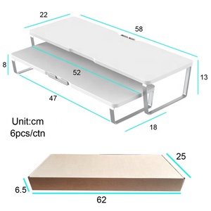 Soporte de monitor de madera convertible y extensible de nueva tendencia, 2 estantes para pantallas dobles o triples para ordenador personal o portátil - Product Image 6