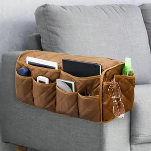 Wholesale Sofa Armrest Organizer Waterproof Armchair Sofa Remote Control Holder With Tablet Armchair Storage Pockets