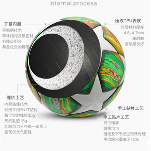 ลูกฟุตบอลขนาด 5 สีเขียว หนัง PU เย็บด้วยกาว สำหรับฝึกซ้อมและการแข่งขัน - Product Image 4