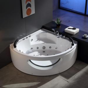 <span class=keywords><strong>Baignoire</strong></span> d'angle autoportante moderne en acrylique de 1,5 m pour 2 personnes, avec jets dorsaux, pour relaxation et massage, idéale pour villas et hôtels - Product Image 2