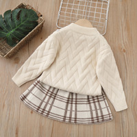 Ensemble pull et jupe en tricot pour petites filles, décor lapin 3D, tenue deux pièces pour petites filles