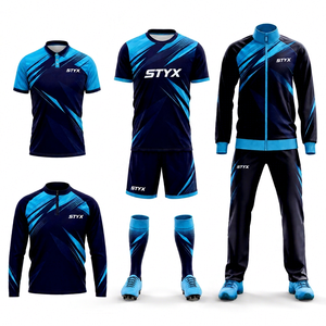 Ensemble d'entraînement de football par sublimation intégrale, maillot et short de football personnalisés, logo d'équipe imprimé, uniformes pour hommes, vente en gros OEM - Product Image 1