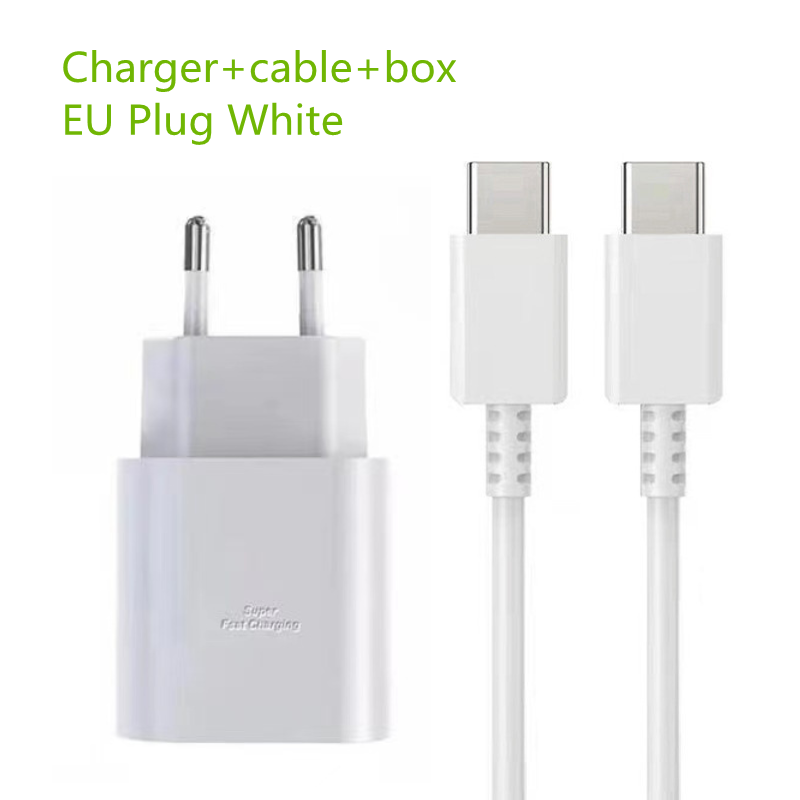 Cargador blanco UE+cable+caja