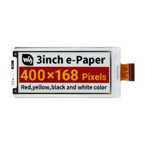 จอแสดงผลแบบ e-Paper (G) ขนาด 3 นิ้ว, ความละเอียด 400 x 168, อินเทอร์เฟซแบบ SPI - Product Image 1