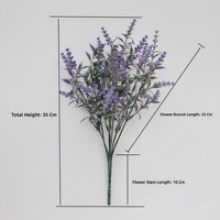 Bouquet Artificiel Lavande 7 Fourchettes Floqué Fleurs En Plastique Noël Pâques Halloween Nouvel An Décor Longue Durée 3-5 Ans