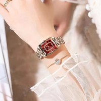 POEDAGAR Montre élégante pour femmes en acier inoxydable, rectangulaire, à quartz, étanche, avec date, montre-bracelet de luxe carrée pour femmes, 785