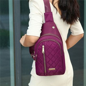 Women's Chest Bag Purple Quilted Multi Layer Zipper Waterproof Outdoor Travel Commuter Crossbody Bag - Product Image 1
