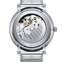 Montre automatique de sport de luxe CARNIVAL pour homme, design squelette, bracelet en acier inoxydable, petit cadran des secondes, marque haut de gamme