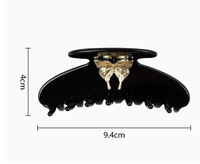 Pince à cheveux papillon dorée en gros, pince requin en acétate de 3 mm de qualité supérieure, pince à cheveux simple de couleur unie