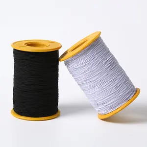 Eco-friendly 0.5mm 400m White & Black Round High Elastic Rubber Latex Band DIY Beaded Weaving Bottom Thread