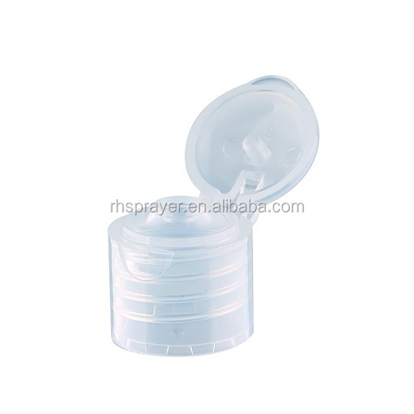 Durable no derrame 18/410 flip top tapa de plástico para botella cosmética
