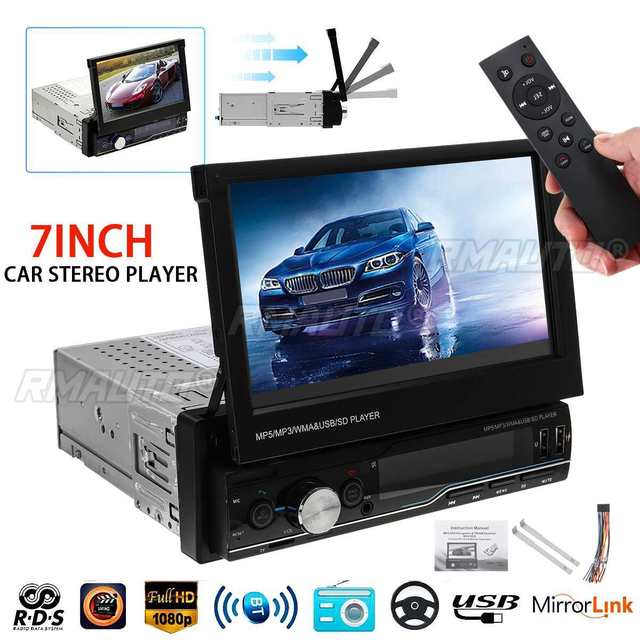 Hcalory 7" 1 Din Car Multimedia Player Car Radio Autoradio Stereo MP5 Player bluetooth FM USB AUX Reversing