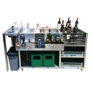 Kitlonong Set Cocktail Stasiun Bar Desain Kustom Bar Operasi Meja Underbar Bartender Peralatan Cocktail Stasiun Kerja