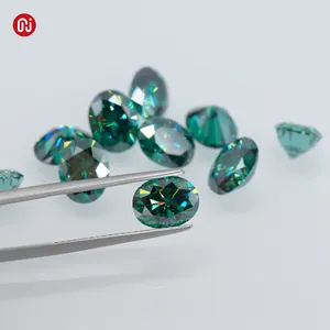 GIGAJEWE Moissanite Diamond Green Color Oval Cut Loose Synthetic Loose Moissanite Gemstone For Jewelry Making