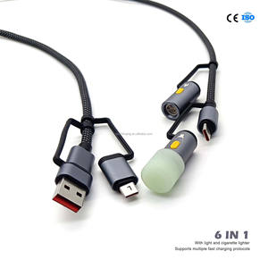 Cable de Carga Rápida 4/6 en 1 Pd 27w 65w con Funciones de Encendido de Emergencia y SOS para iPhone 15 Pro Max - Product Image 3