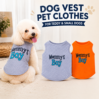 Vente en gros de gilets pour chiens en maille respirante avec logo personnalisé, imprimé « Mommy's Boy » amusant, chemise d'été pour animaux de compagnie pour chiens et chats de petite et moyenne taille