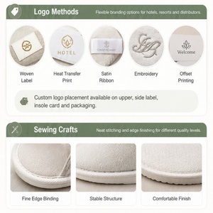 Pantuflas de <span class=keywords><strong>Hotel</strong></span> Blancas de Lujo de 5 Estrellas con Logotipo Personalizado, Antideslizantes, Ecológicas y Desechables para Huéspedes de <span class=keywords><strong>Hotel</strong></span> - Product Image 5