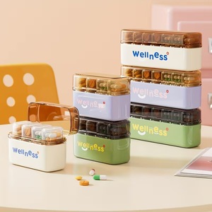 Boîte de rangement pour pilules de bien-être, organisateur de médicaments portable hebdomadaire pour 7 jours avec compartiments pour rappel quotidien des médicaments - Product Image 3