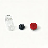 Precio de Fábrica, Frascos de Vidrio para Infusión de Cuidado de la Piel de Guangdong, 3ml/5ml/10ml, Cilíndricos, con Tapón de Goma y Tapa de Rosca de Plástico (Etiquetas Incluidas)