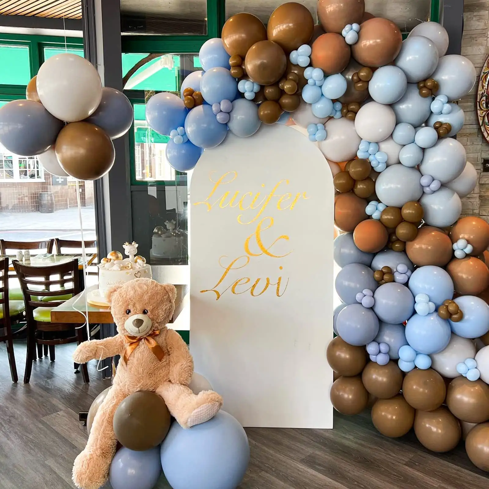 Ballon Slinger Set Met Blauw Witte Ballonnen Decoratie Voor Baby Shower Verjaardag Geslacht Onthullen Verjaardag Bruiloft Decoratie