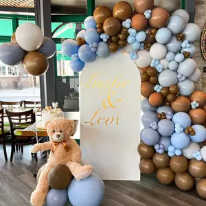 Set karangan bunga balon dengan dekorasi balon putih biru untuk perayaan ulang tahun dekorasi pernikahan ulang tahun pengungkap jenis kelamin