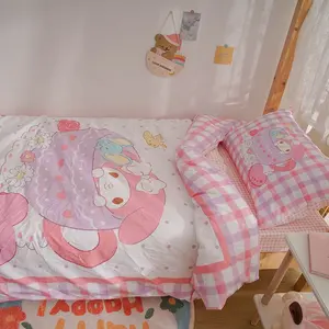Sanrio Kuromi Cinnamoroll Bedding Set Four Piece Bedding Double Pillowcase Bed Linens Dorm Bedclothes Home Textile