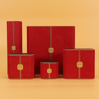 Boîte à bijoux en cuir personnalisée Sifoo, boîte d'emballage de luxe haut de gamme pour bagues et pendentifs, boîte à bijoux rouge à double entrée