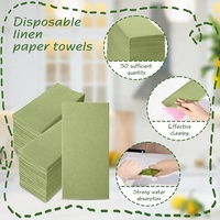 Servilletas de Papel Airlaid Verdes para Cena, 40x40cm, Plegables, Antipolvo, Desechables, para Fiestas y Banquetes