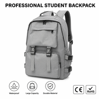 Sac à dos étudiant grande capacité avec logo personnalisé, en polyester imperméable, sac d'école multicouche, sac à dos de voyage pour ordinateur portable avec faible MOQ