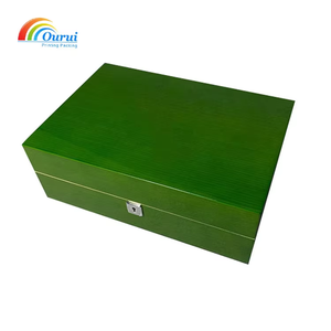 Boîte à montres en bois vert personnalisable avec logo, 10 emplacements, organiseur de rangement de luxe pour collection de montres de marque, fourni par l'usine - Product Image 5