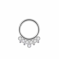 Nouveaux anneaux de nez en acier inoxydable CZ segment articulé Septum Clicker Tragus Cartilage hélice boucles d'oreilles femmes Piercing bijoux
