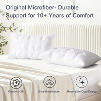 Juego de Almohadas de Soporte para Cama Queen Size, 1 Almohada Súper Suave con Relleno Alternativo de Plumón, Funda de Algodón, Calidad de Hotel, para Dormir de Lado
