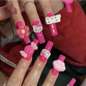 24 <span class=keywords><strong>Uñas</strong></span> <span class=keywords><strong>Postizas</strong></span> Largas Cuadradas con Logotipo Personalizado, <span class=keywords><strong>Uñas</strong></span> <span class=keywords><strong>Postizas</strong></span> <span class=keywords><strong>de</strong></span> Calidad Hechas a Mano al por Mayor - Product Image 3