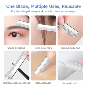 Rasoio per Sopracciglia in Acciaio Inossidabile, Lama per Rimozione Peli, Strumento di Bellezza per Trucco Permanente - Product Image 2