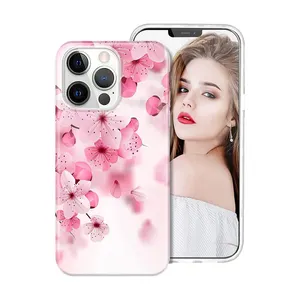 Funda protectora de silicona suave con diseño Floral para iPhone 13 Pro Max