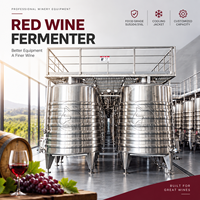 Cuve de fermentation de vin rouge en acier inoxydable sur mesure 10HL~10KL, Fermenteur de vin commercial pour vignobles avec enveloppe de refroidissement à serpentin semi-circulaire