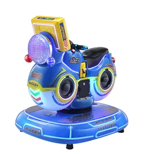 Funny Coin Operated 3D Interaction Competitive Motorcycle Kiddie Ride Swing Machine With Lights