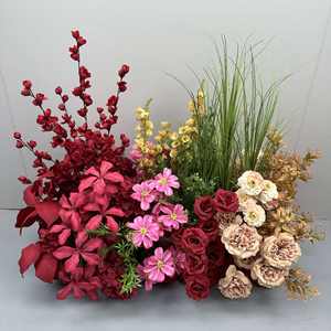 Allée de mariage artificielle soie fleur rangée décoration scène arrangement floral zone de bienvenue fausses fleurs affichage réaliste - Product Image 1