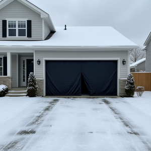 Rideau de porte de garage isolé thermiquement et magnétique, 16 pieds x 7 pieds, pour garage à deux voitures, résistant aux intempéries, au vent et au bruit en hiver - Product Image 2