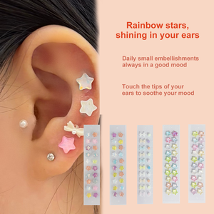 20 buah bintang biji telinga stiker akupresur auriculoterapi Kit refleksologi manik-manik telinga untuk santai tidur migrain pereda nyeri - Product Image 1