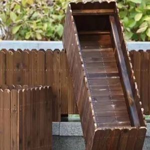 I796 Gros Antiseptique <span class=keywords><strong>Bois</strong></span> <span class=keywords><strong>Grande</strong></span> <span class=keywords><strong>Taille</strong></span> Rectangulaire Balcon Clôture Jardinière Plantes Artificielles Pot pour Décoration Extérieure - Product Image 3