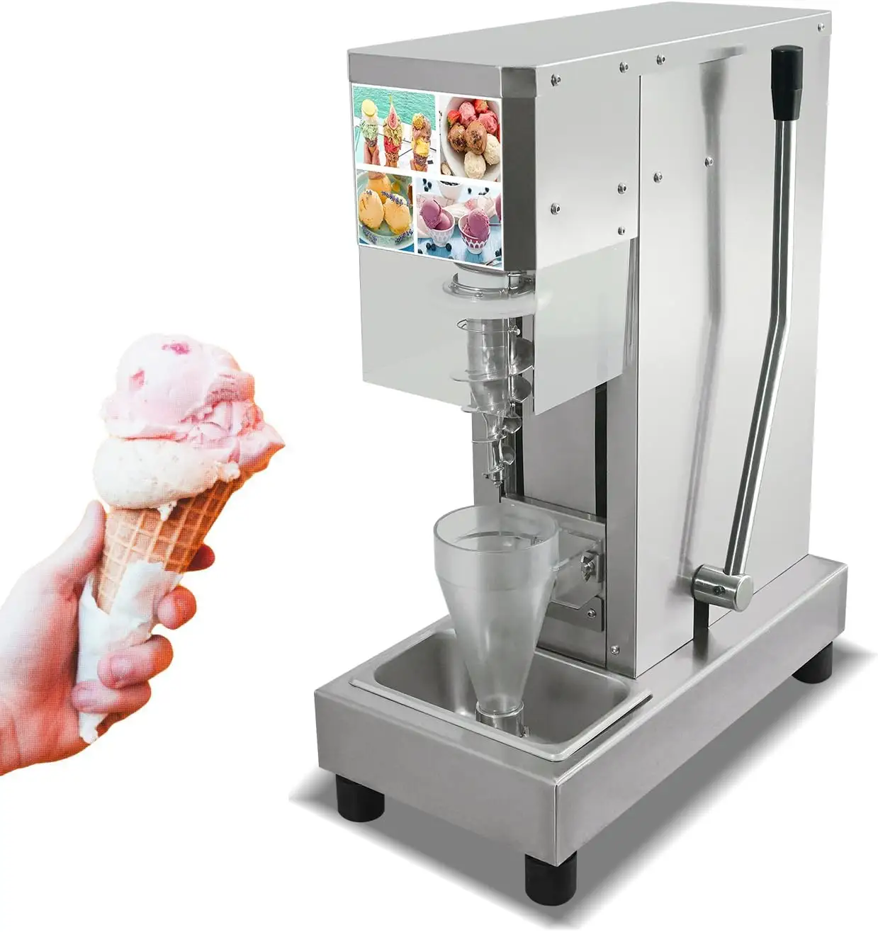 무료 배송 동남 아시아 소용돌이 드릴 아이스크림 믹서/소용돌이 냉동 요구르트 아이스크림 기계/진짜 과일 아이스크림 믹서