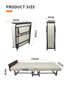 <span class=keywords><strong>Letto</strong></span> Pieghevole Multifunzionale per Adulti in Vendita, Design Eclettico con Rivestimento in Tessuto - Product Image 2