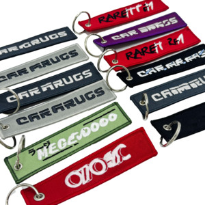 <span class=keywords><strong>Portachiavi</strong></span> all'ingrosso alla moda <span class=keywords><strong>con</strong></span> logo personalizzato in tessuto, lettere ricamate e design in cordino corto - Product Image 1
