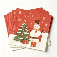 Serviettes en papier Airlaid 3 plis à thème de Noël et serviettes de table, cadeaux pour hôtels et fêtes, produits jetables écologiques à 4 plis