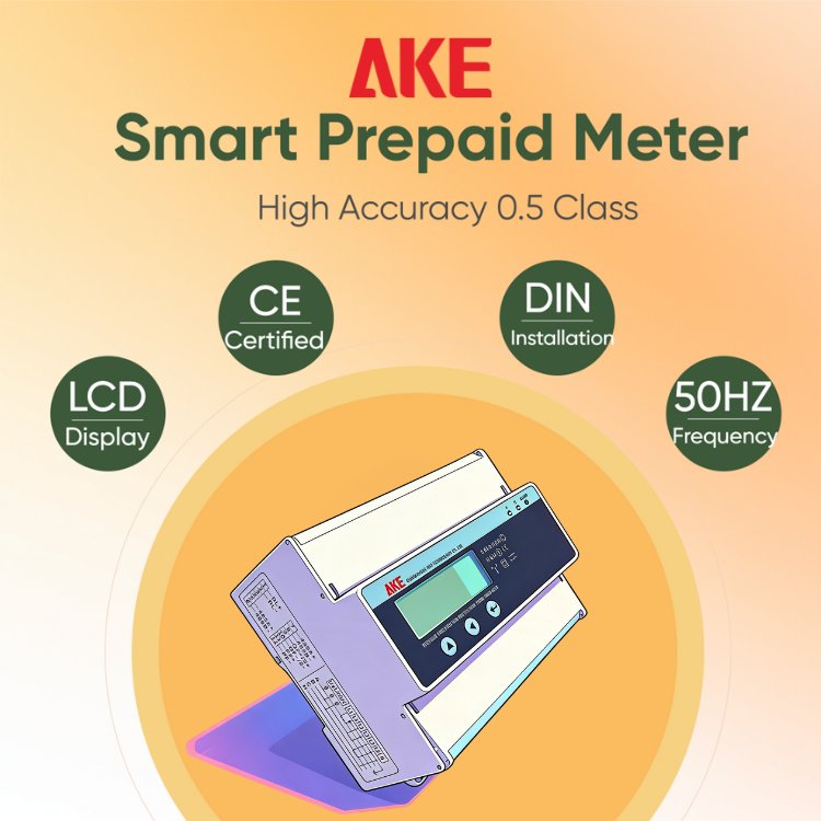 Three Phase Prepaid Smart Energy Meter CT Connection 35mm DIN Rail ...